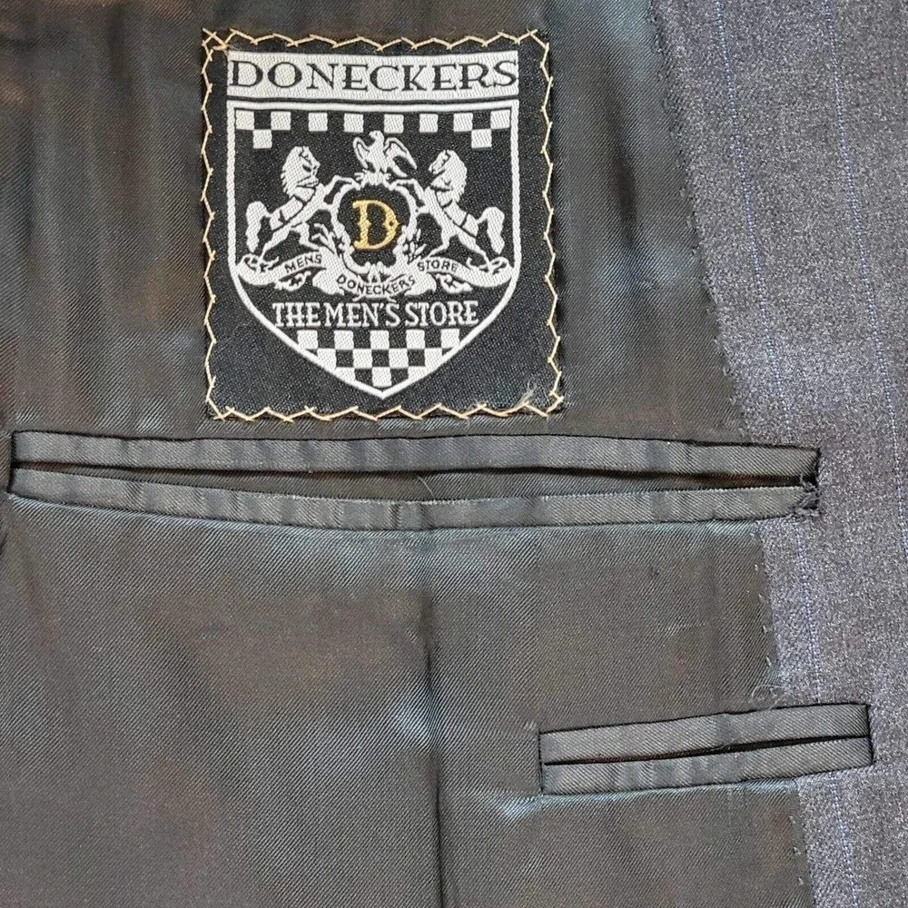 CANALI Coat Sport Jacket Blazer Wool Gray Stripe Two Button Mens 52 US 42
